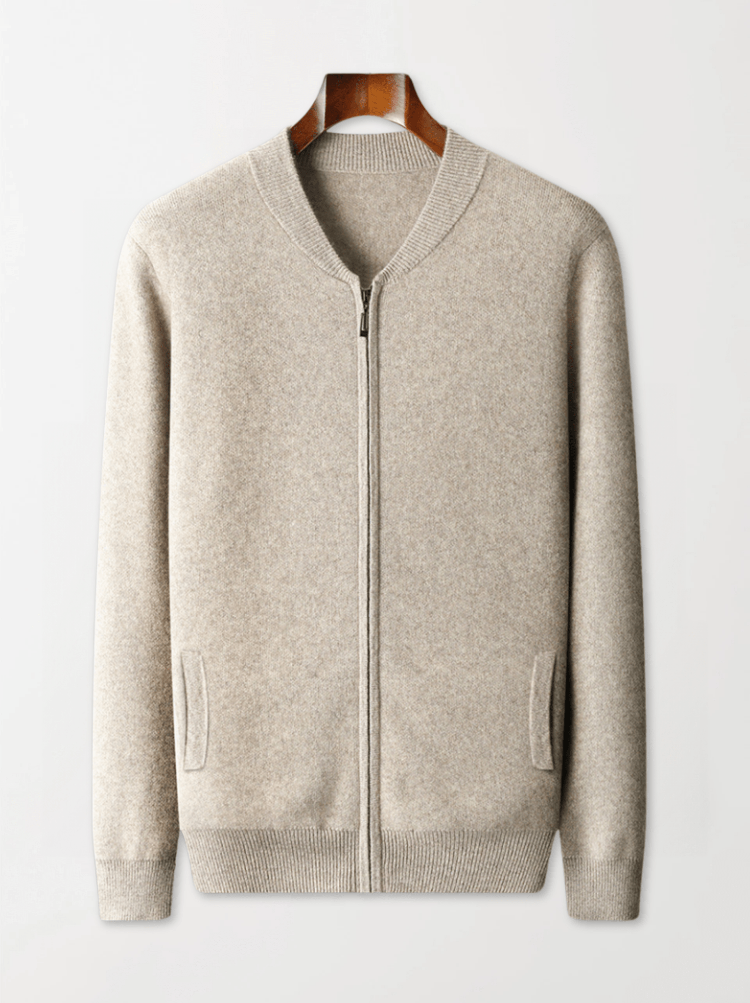 Lightweight Wool Zip Cardigan - Louvelle