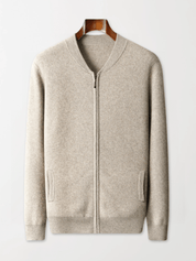 Lightweight Wool Zip Cardigan - Louvelle