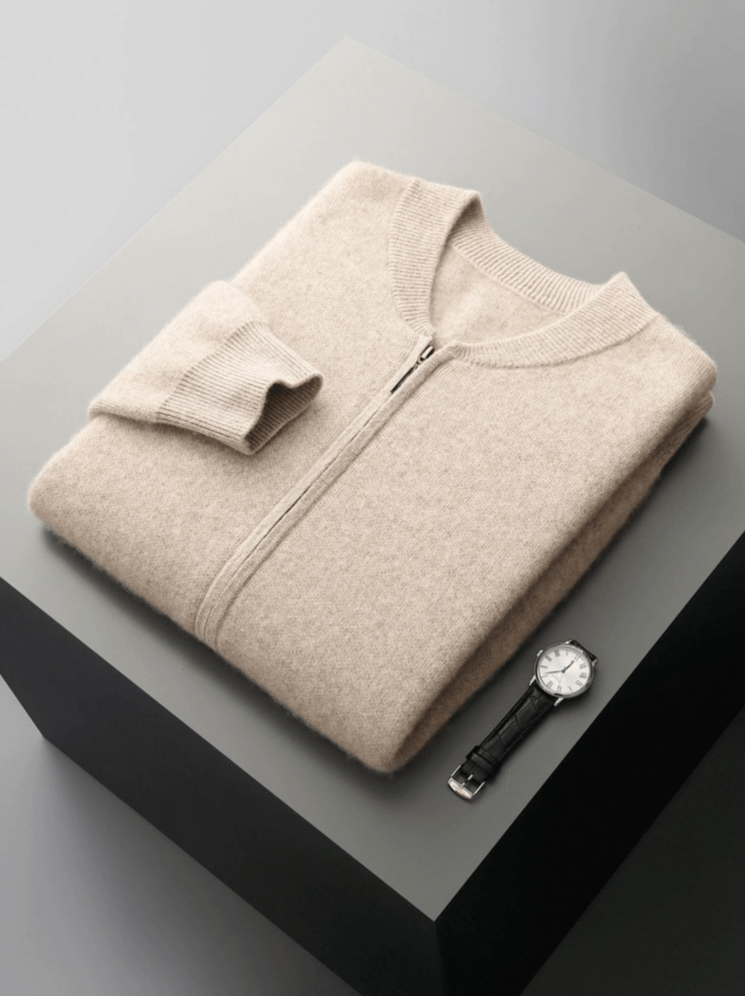 Lightweight Wool Zip Cardigan - Louvelle