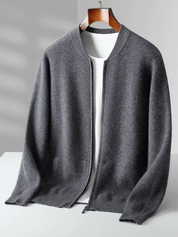 Lightweight Wool Zip Cardigan - Louvelle