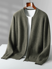 Lightweight Wool Zip Cardigan - Louvelle