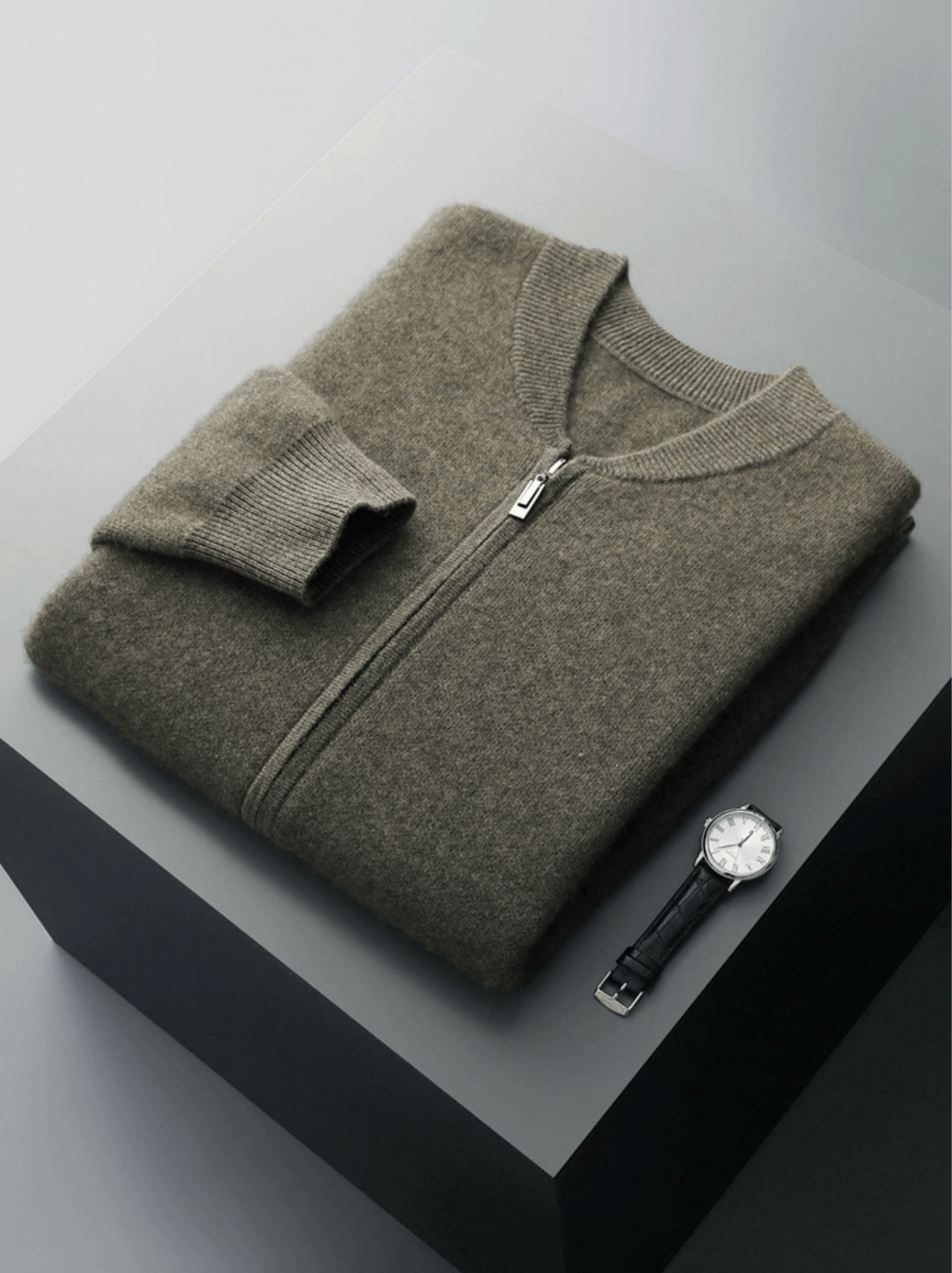 Lightweight Wool Zip Cardigan - Louvelle