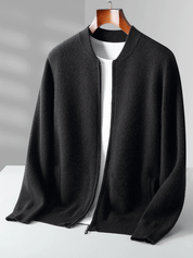 Lightweight Wool Zip Cardigan - Louvelle