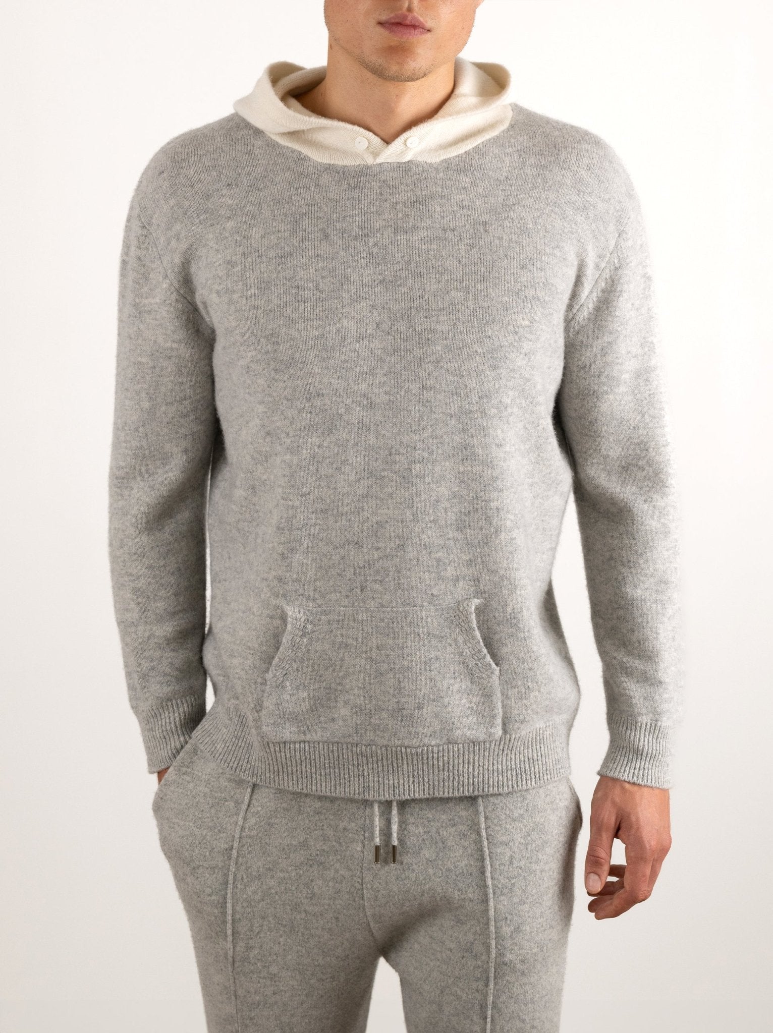 Multi Color Wool Hoodie No - Zip - Louvelle