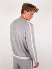 Cashmere Striped Trim Lounge Set - Louvelle