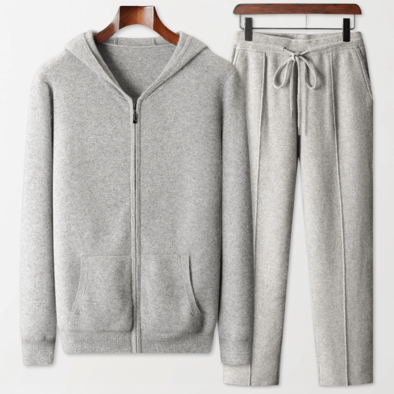 Zip - Up Wool Hoodie Comfort Set - Louvelle