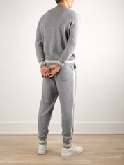 Cashmere Striped Trim Lounge Set - Louvelle