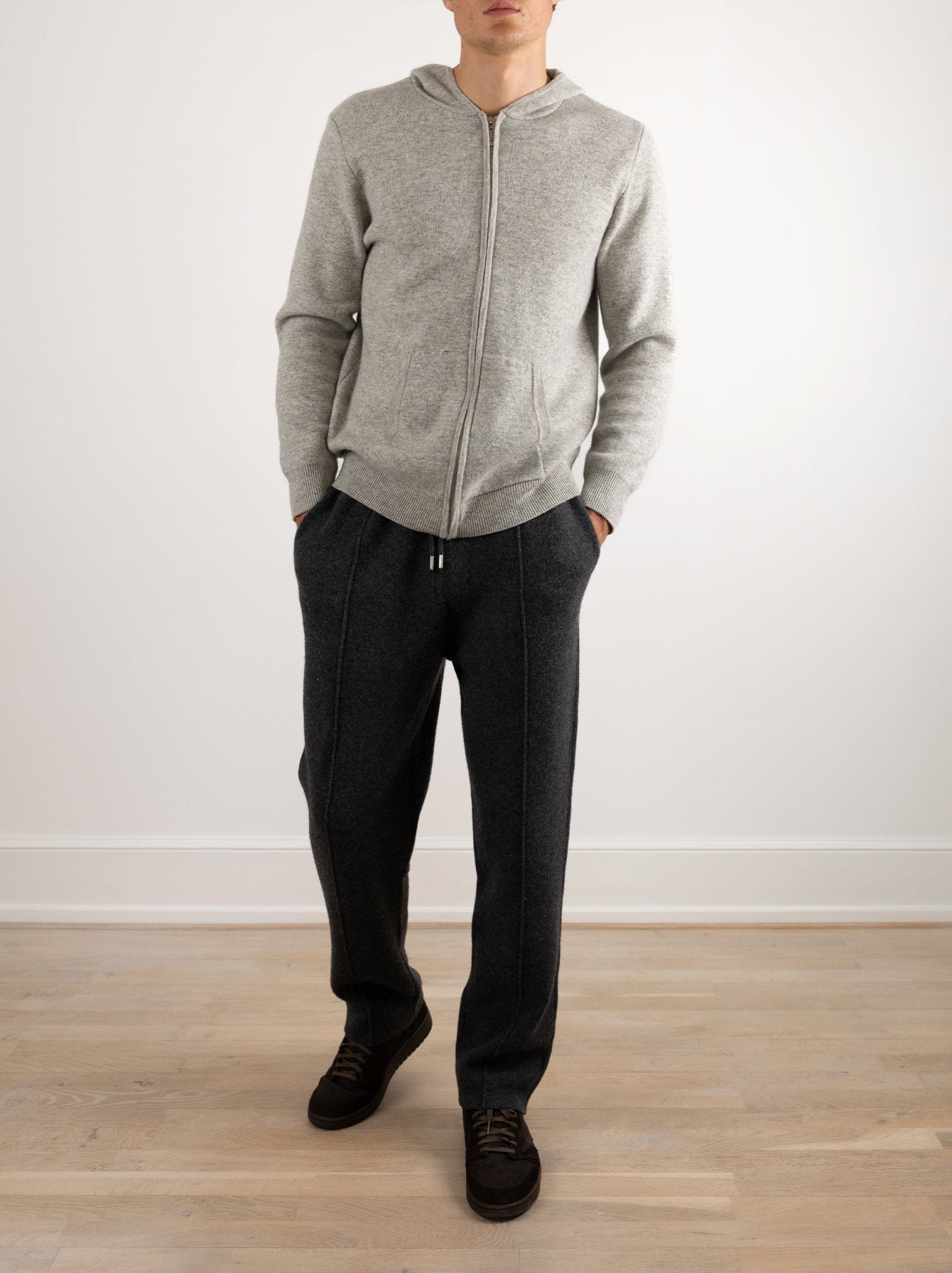 Relaxed Fit Wool Zip Hoodie - Louvelle