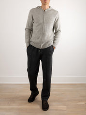 Relaxed Fit Wool Zip Hoodie - Louvelle