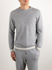 Cashmere Striped Trim Lounge Set - Louvelle