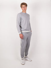 Cashmere Striped Trim Lounge Set - Louvelle