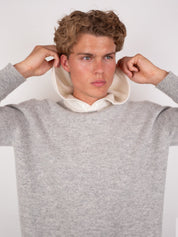 Multi Color Wool Hoodie No - Zip - Louvelle