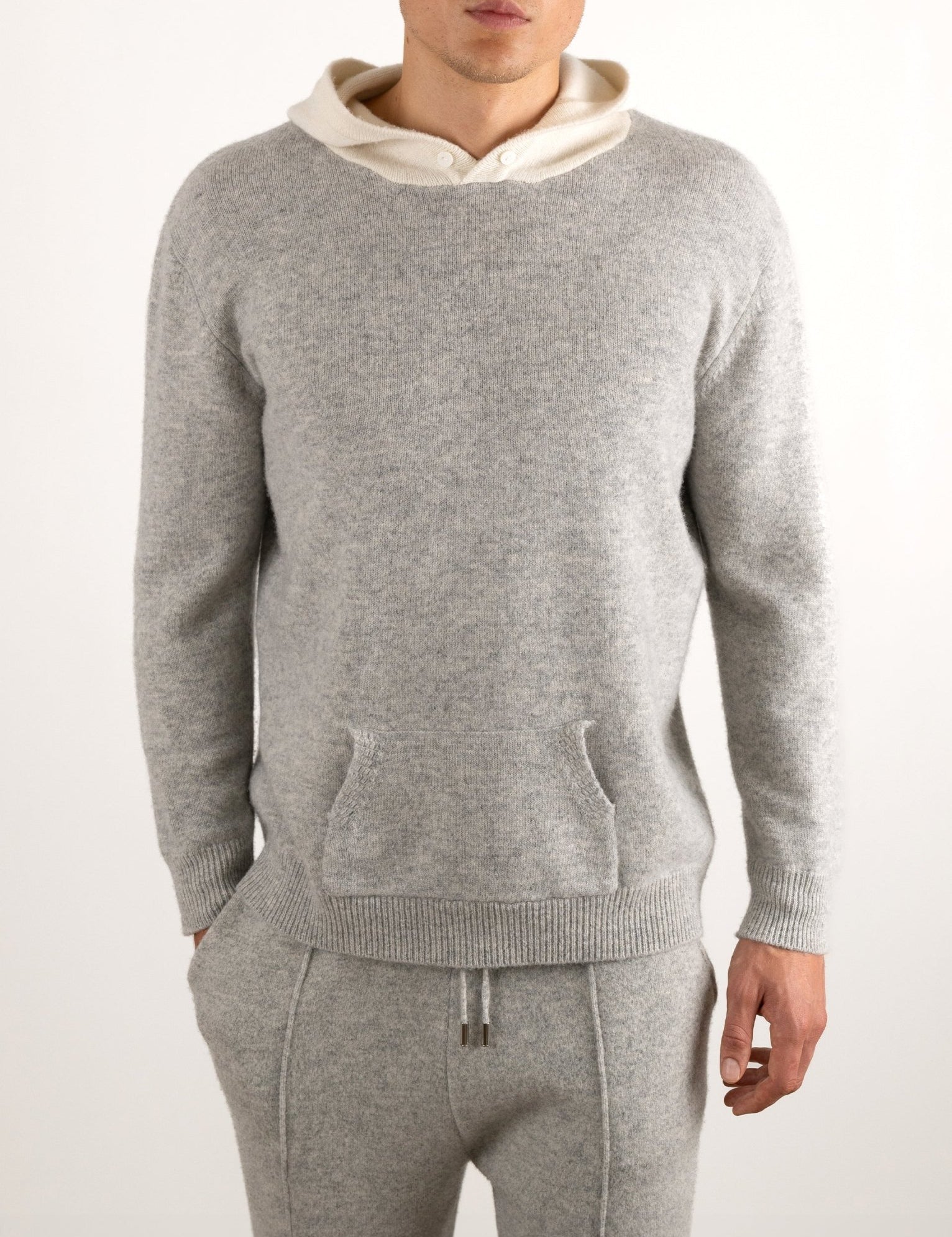 Multi Color Wool Hoodie No - Zip - Louvelle